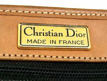 1円 ChristianDior クリスチャンディオール PVC×レザー 巾着型 ショルダーバッグ 斜め掛けかばん レディース ブラック系 AT8121_画像6