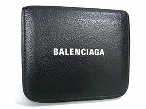 1円 BALENCIAGA バレンシアガ 694216 レザー 二つ折り 財布 ウォレット 小銭入れ 札入れ メンズ レディース ブラック系 AT9180