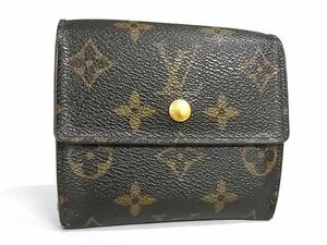 1円 LOUIS VUITTON ルイヴィトン M61652 モノグラム ポルトモネ ビエ カルトクレディ 三つ折り 財布 ウォレット ブラウン系 AU7568