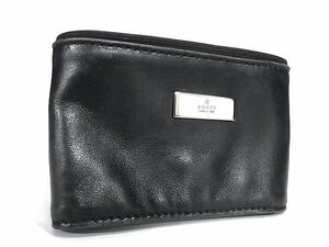 1円 ■美品■ GUCCI グッチ 039 1669 1081 レザー リストバンド コインケース コインパース レディース メンズ ブラック系 AU7556