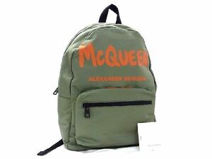 # как новый # ALEXANDER McQUEEN Alexander McQueen нейлон рюкзак рюкзак Day Pack оттенок зеленого AU6297