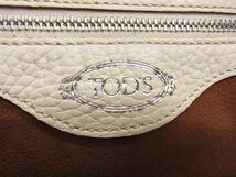 1円 ■美品■ TODS トッズ トプシー レザー トートバッグ ショルダーバッグ 肩掛けかばん レディース アイボリー系 AW1322_画像6