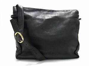 1円 ■美品■ LOEWE ロエベ アナグラム ナッパレザー 巾着 クロスボディ ショルダーバッグ 斜め掛けかばん レディース ブラック系 AU7478