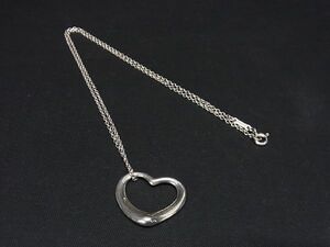 1円 ■美品■ TIFFANY＆Co ティファニー エルサペレッティ オープンハート SV925 ネックレス アクセサリー シルバー系 BG6186