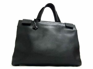 1円 PRADA プラダ レザー カデナ 鍵付き ハンドバッグ ビジネスバッグ ブリーフケース メンズ ブラック系 AV4656