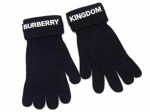 1円 ■極美品■ BURBERRY バーバリー カシミヤ100％ グローブ 手袋 防寒具 レディース メンズ ブラック系 AT6243