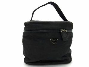 1円 PRADA プラダ テスートナイロン バニティバッグ メイクポーチ 小物入れ レディース ブラック系 AV4528