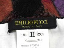 1円 ■美品■ EMILIO PUCCI エミリオプッチ ウール100% 総柄 フラワー チューリップハット 帽子 サイズ2 レディース ブラック系 AT3802_画像4