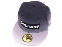 1円 Supreme×NEW ERA シュプリーム×ニューエラ ポリエステル100％ ベースボールキャップ 帽子 レディース ブラック系×グレー系 AT4638_画像1