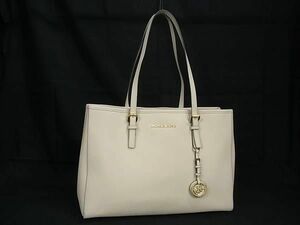 1円 ■極美品■ MICHAEL KORS マイケルコース レザー ショルダーバッグ トート 肩掛け レディース アイボリー系 AS6140