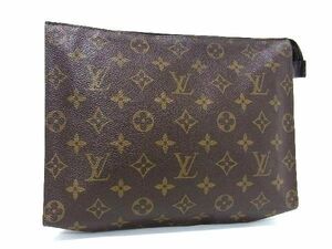 1円 LOUIS VUITTON ルイヴィトン M47542 モノグラム ポッシュトワレット26 クラッチバッグ セカンドバッグ ブラウン系 BH1297