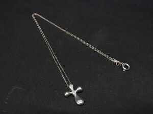 1円 ■美品■ TIFFANY＆Co ティファニー エルサペレッティ スモールクロス SV925 ネックレス ペンダント アクセサリー シルバー系 AP7831