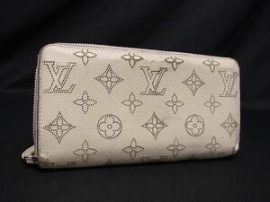 1円 LOUIS VUITTON ヴィトン M61869 モノグラムマヒナ ジッピーウォレット ラウンドファスナー 長財布 ウォレット アイボリー系 AX0602