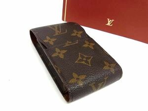 1円■美品■ LOUIS VUITTON ルイヴィトン M63024 モノグラム エテュイ シガレットケース 煙草ケース メンズ レディース ブラウン系 AT9278