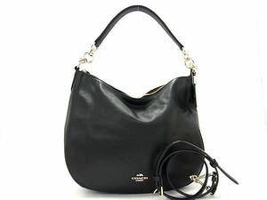 1円 ■美品■ COACH コーチ 37755 レザー 2WAY クロスボディ ショルダーバッグ ハンドバッグ レディース ブラック系 AS6127