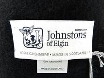 ■新品■未使用■ Johnstons ジョンストンズ カシミヤ100％ フリンジ マフラー レディース ブラック系 AT3329_画像4