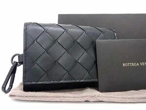 ■美品■ BOTTEGA VENETA ボッテガヴェネタ イントレチャート レザー 6連 キーケース 鍵入れ メンズ ブラック系 AT2416