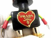 PRADA プラダ エドワード サフィアーノレザー ロボット キーホルダー キーリング チャーム ブラック系 BH0159_画像3