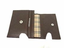 ■新品同様■ BURBERRY バーバリー レザー カードケース カード入れ 名刺入れ メンズ レディース ブラウン系 BI0476_画像3