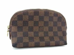 1円 LOUIS VUITTON ルイヴィトン N47516 ダミエ ポシェット コスメティック マルチケース ポーチ 小物入れ レディース ブラウン系 AS6668