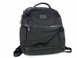 1円 ■極美品■ TUMI トゥミ 1172981041 ALPHA スリムバックパック ナイロンキャンバス リュックサック デイパック ブラック系 AU6296