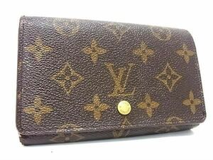 1円 LOUIS VUITTON ルイヴィトン M61730 モノグラム ポルトモネビエ トレゾール 二つ折り 財布 ウォレット ブラウン系 BH1523