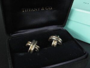 1円 TIFFANY＆Co ティファニー シグネチャー SV925 カフリンクス カフスボタン アクセサリー メンズ シルバー系 BI0572