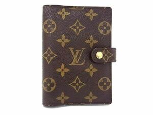 1円 ■美品■ LOUIS VUITTON ルイヴィトン R20005 モノグラム アジェンダPM 6穴式 手帳カバー スケジュール帳 ブラウン系 AS7334