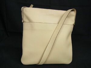 1円 ■美品■ LOEWE ロエベ レザー クロスボディ ショルダーバッグ 斜め掛けかばん 肩掛けかばん レディース アイボリー系 AS5227S1