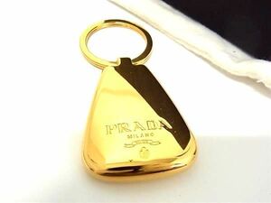 1円 ■新品同様■ PRADA プラダ キーホルダー バッグチャーム アクセサリー レディース ゴールド系 AU7219