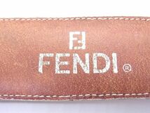 1円 FENDI フェンディ パイソン型押しレザー ゴールド金具 ベルト サイズ 44 メンズ ブラウン系 AT7074_画像5