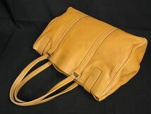 1円 PRADA プラダ レザー ハンドバッグ ショルダー トート 肩掛け レディース マスタードイエロー系 AY0298_画像3