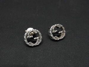 1円 GUCCI グッチ インターロッキングG SV925 ピアス アクセサリー レディース メンズ シルバー系 AX0560