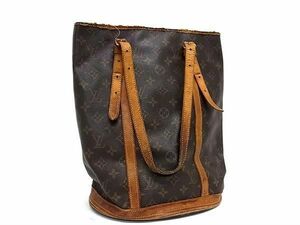 1円 LOUIS VUITTON ルイヴィトン M42236 モノグラム バケットGM バケツ型 ショルダーバッグ トート レディース ブラウン系 BF5294