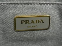 1円 ■美品■ PRADA プラダ カナパ キャンバス トートバッグ ハンドバッグ レディース メンズ グレー系 AV4908_画像6