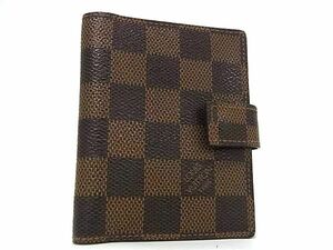 1円 ■美品■ LOUIS VUITTON ルイヴィトン R20705 ダミエ アジェンダミニ 手帳カバー スケジュール帳 メンズ ブラウン系 AS6629