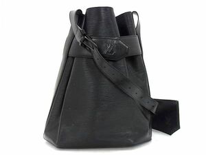 1円 ■美品■ LOUIS VUITTON ルイヴィトン M80155 エピ サックデポールGM ショルダーバッグ 肩掛け ノワール ブラック系 AY0295