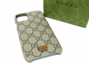 GUCCI グッチ 625714 GGマーモント GG柄 PVC iPhone 11 pro MAX 対応 アイフォンケース レディース ブラウン系 BI0450