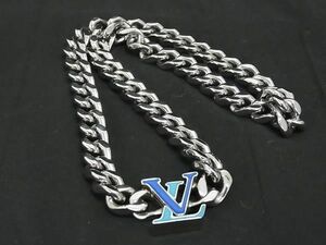 ■美品■ LOUIS VUITTON ルイヴィトン M00907 コリエ LV チェーン ネックレス アクセサリー シルバー系 AW0902