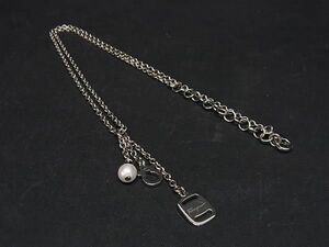 1円 ■美品■ Salvatore Ferragamo フェラガモ ガンチーニ ヴァラ ラインストーン ネックレス アクセサリー シルバー系 AV4812