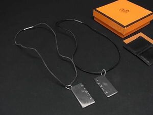 1円 HERMES エルメス シンボル 1+1＝1 ペア ネックレス ペンダント アクセサリー シルバー系 AS9046