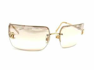 1円 ■美品■ CHANEL シャネル 4092-B c.102/8Z 62□15 120 ココマーク サングラス メガネ 眼鏡 メンズ レディース ゴールド系 AT8870