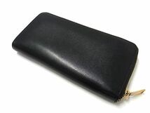 1円 ■美品■ SAINT LAURENT サンローラン カサンドラ レザー 二つ折り 長財布 ウォレット レディース メンズ ブラック系 AS6621_画像2