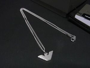 1円 ■新品■未使用■ EMPORIO ARMANI エンポリオアルマーニ スチール ネックレス ペンダント アクセサリー シルバー系 BH0960