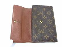 1円 LOUIS VUITTON ルイヴィトン M61202 モノグラム ポルトトレゾール エテュイ パピエ 三つ折り 財布 ウォレット ブラウン系 AS7677_画像3