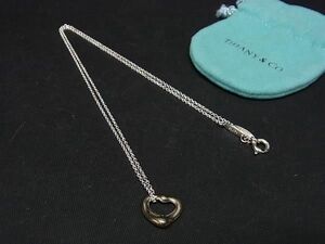 1円 ■美品■ TIFFANY＆Co ティファニー エルサペレッティ オープンハート SV925 ネックレス ペンダント アクセサリー シルバー系 AQ7531