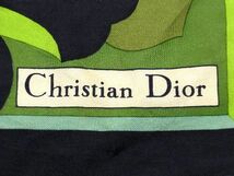 ChristianDior クリスチャンディオール 総柄 スカーフ ストール ショール レディース ネイビー系×マルチカラー DD4635_画像4