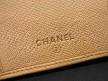 1円 CHANEL シャネル ココマーク ココボタン レザー 二つ折り 長財布 ウォレット 小銭入れ 札入れ レディース ベージュ系 AX0687_画像6