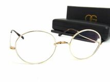 1円 ■極美品■ Oliver Goldsmith オリバー ゴールドスミス 52□21-148 度入り めがね 眼鏡 メガネ レディース メンズ ゴールド系 AS8584_画像1