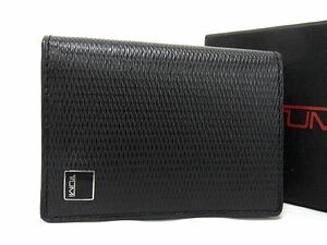 1円 ■新品同様■ TUMI トゥミ レザー カードケース カード入れ 名刺入れ メンズ ブラック系 AS6732